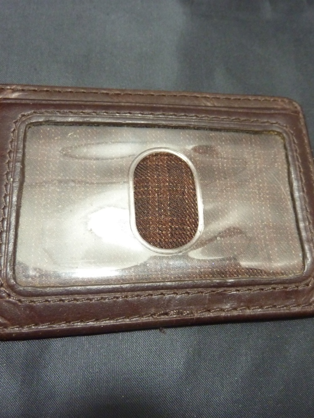 Fossil BROWN Genuine Leather ID Card Case SLIM Wallet